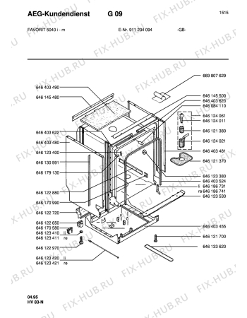 Взрыв-схема посудомоечной машины Aeg FAV5040I-M GB - Схема узла Housing 001